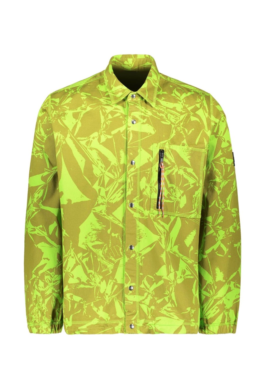 Clothing Aries | Aries Crinkle Camo Shirt-Lime