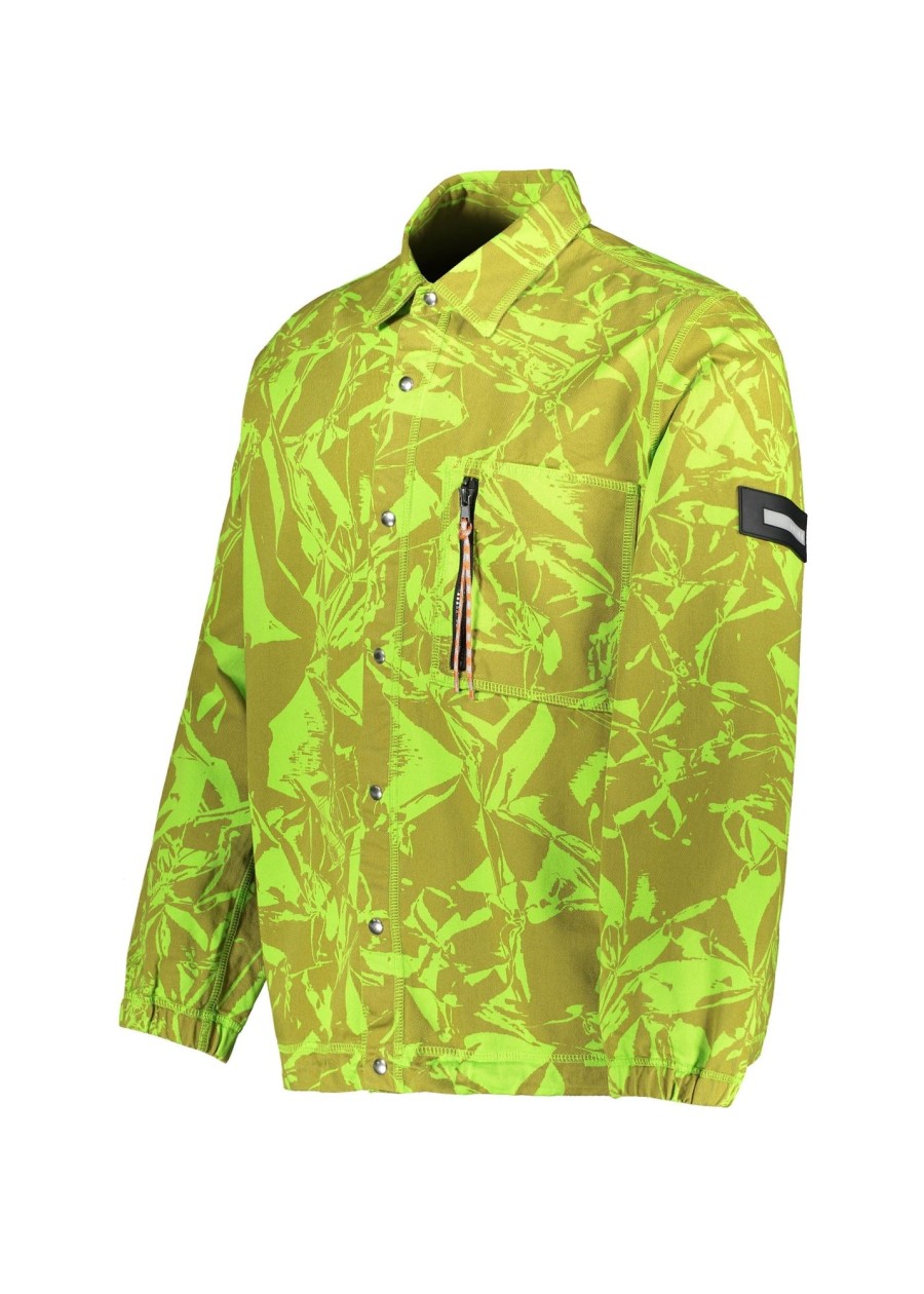 Clothing Aries | Aries Crinkle Camo Shirt-Lime