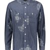 Clothing Engineered Garments | Engineered Garments Floral Crest Embroidered Shirt-Indigo