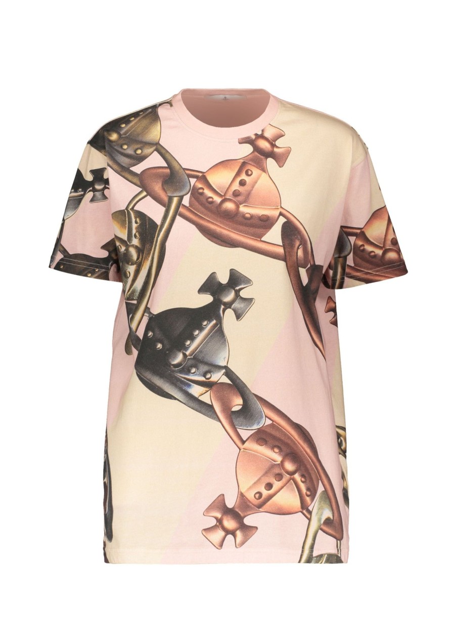 Clothing Vivienne Westwood | Vivenne Westwood Classic Tee Orb Chain-Peach