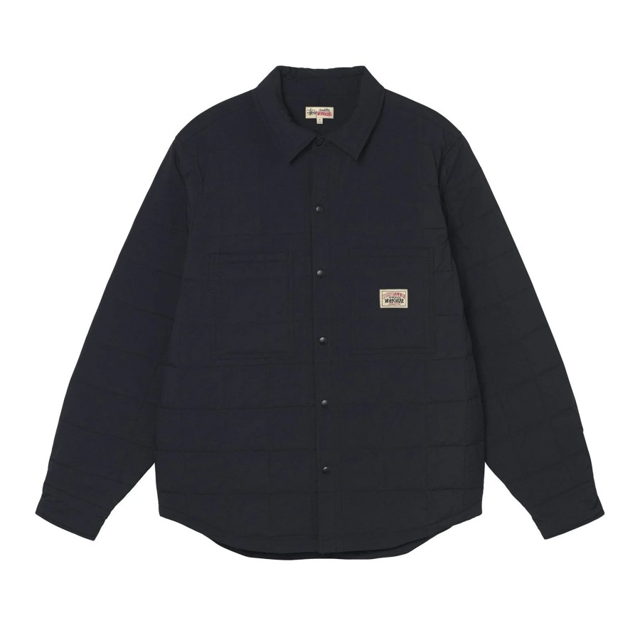 Clothing Stussy | Stussy Quilted Fatigue Shirt- Black