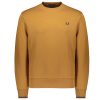 Clothing Fred Perry | Fred Perry Crew Neck Sweatshirt. -Dark Caramel