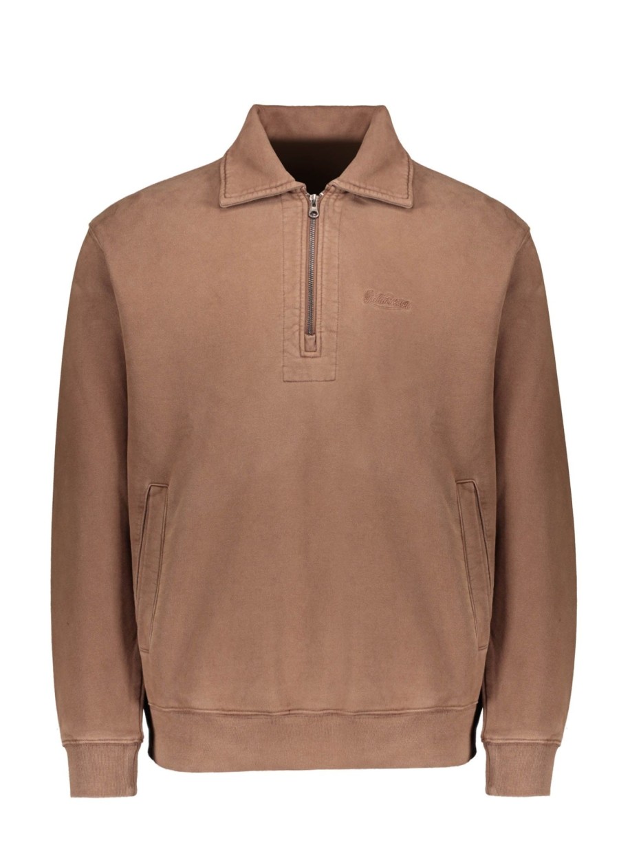 Clothing General Admission | General Admission Lincoln Quarter Zip Sweat-Brown