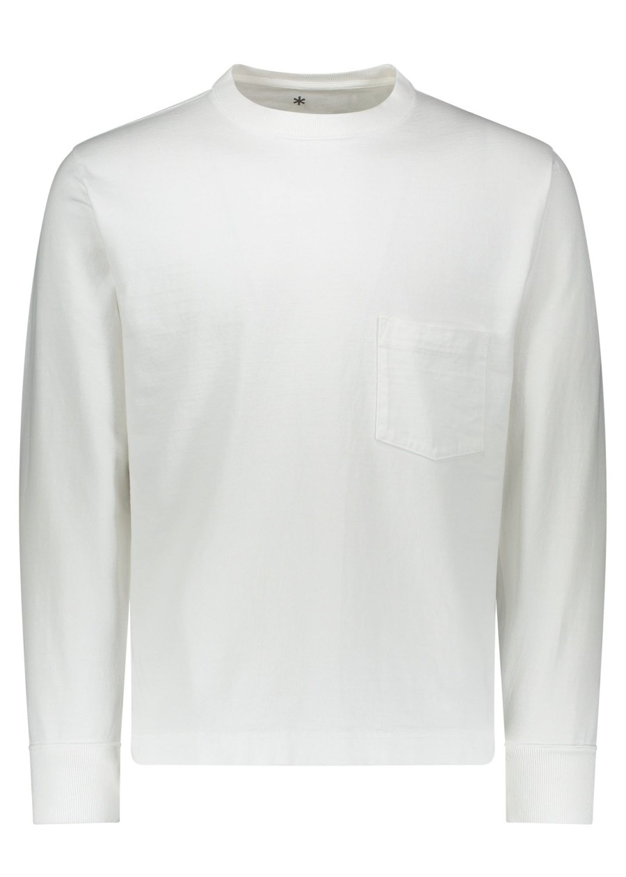 Clothing Snow Peak | Snow Peak Heavy Cotton Ls Tee Shirt-White