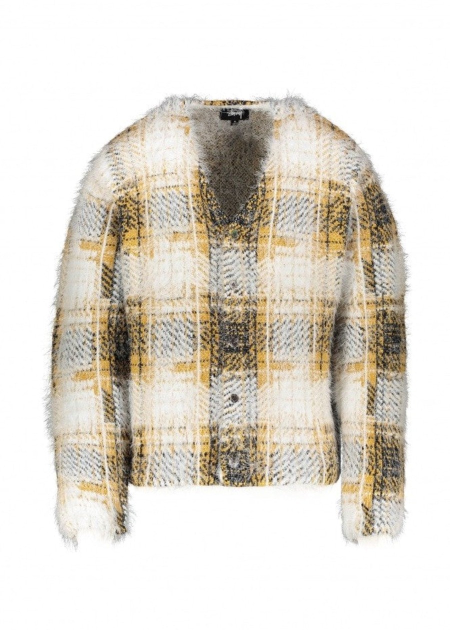 Clothing Stussy | Stussy Hairy Plaid Cardigan-Gold