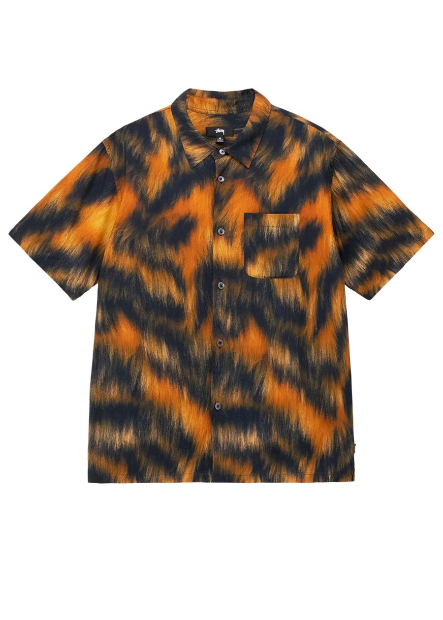 Clothing Stussy | Stussy Fur Print Shirt- Tiger Camo