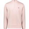 Clothing Fred Perry | Fred Perry Half Zip Sweatshirt-Dark Pink