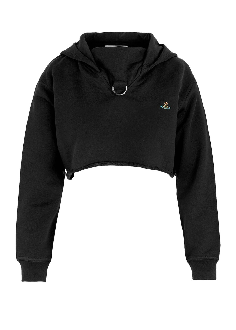 Clothing Vivienne Westwood | Vivienne Westwood Cropped Hoodie-Black