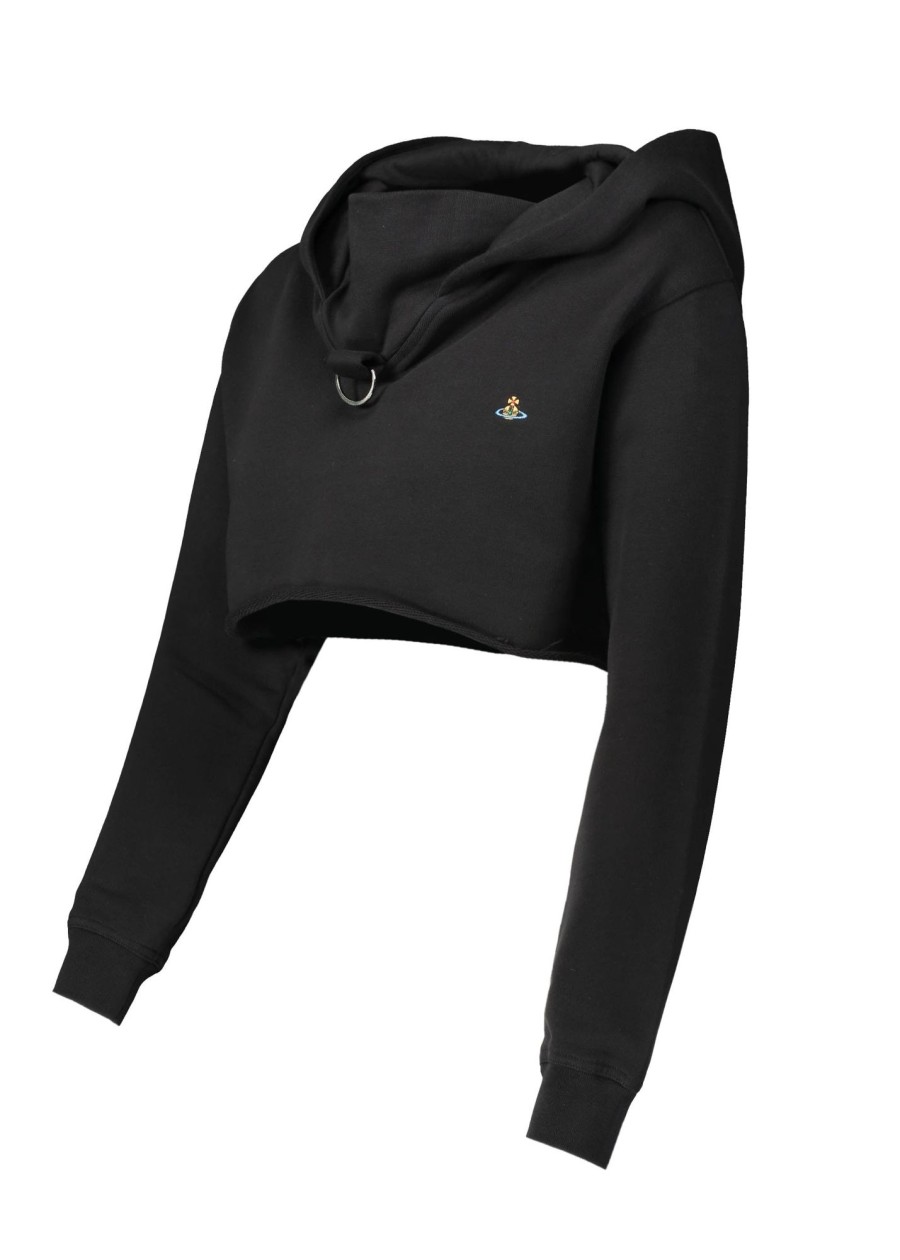 Clothing Vivienne Westwood | Vivienne Westwood Cropped Hoodie-Black