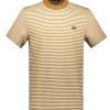 Clothing Fred Perry | Fred Perry Heavy Stripe Tee-Oatmeal